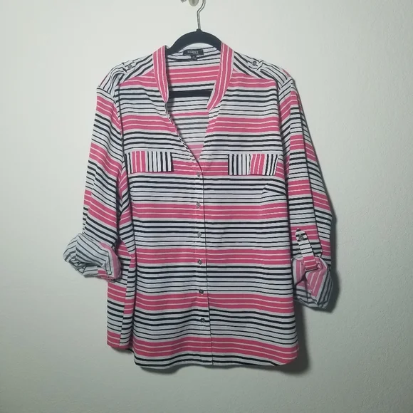 Elementz Women Button Front Top - Picture 4 of 4